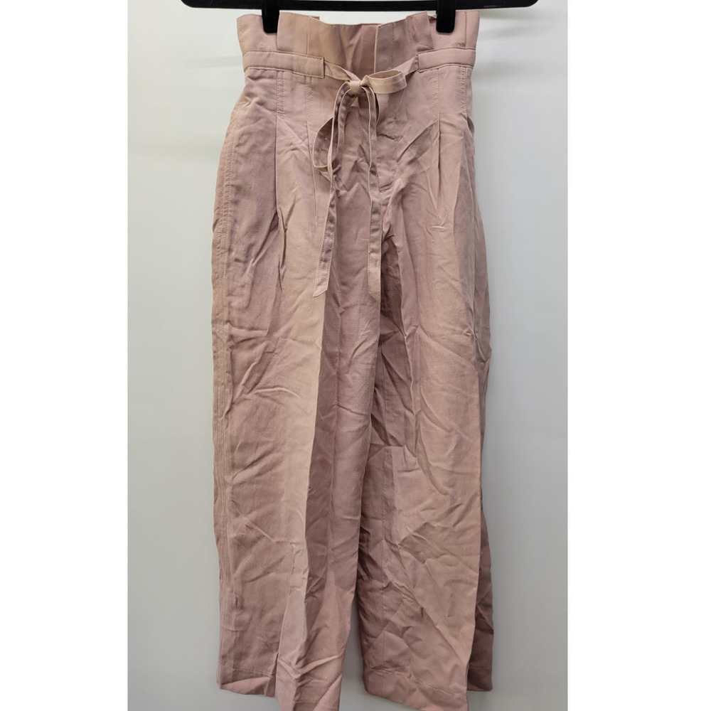 Club Monaco Anreannah Pants Mauve Paperbag Cropped Wide Leg